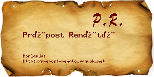 Prépost Renátó névjegykártya