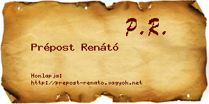 Prépost Renátó névjegykártya